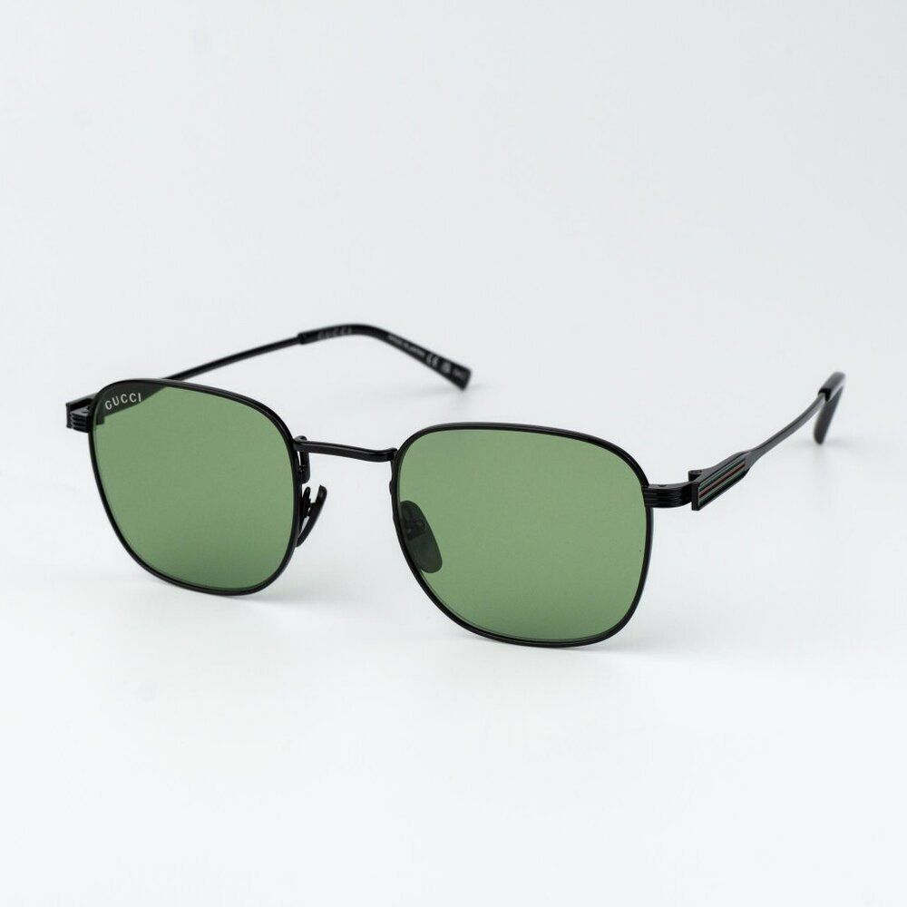 Gucci Men Sunglasses Metal Black Green Square Gg1876s 004 New Authentic